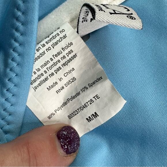 BECCA by Rebecca Virtue Single Strap Macrame Bikini TOP ONLY - BLUE - Picture 5 of 9